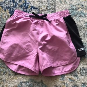 Purple running shorts